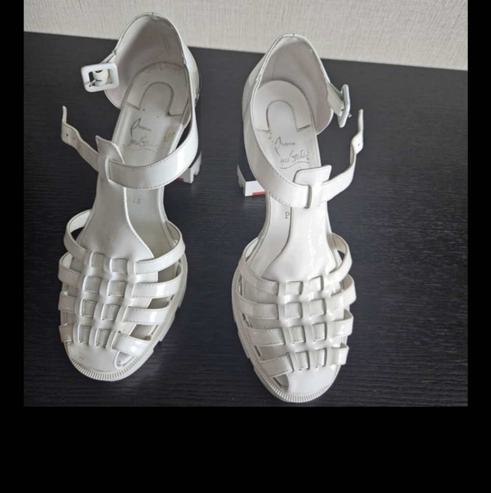 Christian Louboutin Red and White Platform Use Shoes Box and One Bag